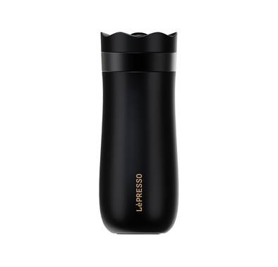 Lepresso Portable Mug French Press with 320mL Capacity, Designed for Brewing Coffee & Tea, Up to 8 Hours Cold Retention, Up to 12 Hours Hot Retention - Black