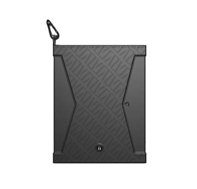 Levelo Offshore Passport Holder Leather Case with Fine Leather Grain Material, 6 Card Slots, Magnetic Lock, Two Straps Included - Black