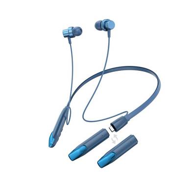 Green Lion Sevilla Wireless Neck Band Earphones with Control Buttons, Premium Sound, Comfortable to Wear, 1-2 Hours Charging Time, 20 Hours Playtime, 12m Effective Distance - Blue