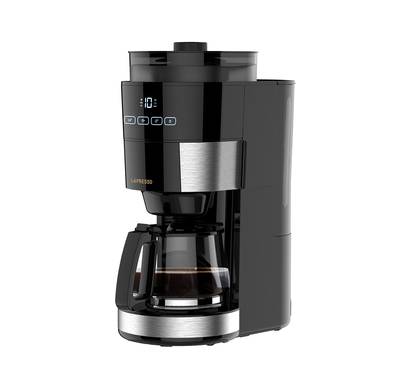 Lepresso Coffee Brewer with Built-in Bean Grinder, Removable Filter & Funnel, Detachable Water Tank, Adjustable Intensity, 1000W Rated Power, 35 Minutes Keeping Warm  - Black