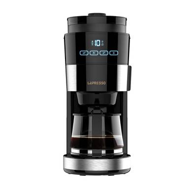 Lepresso Coffee Brewer with Bean Grinder - Black