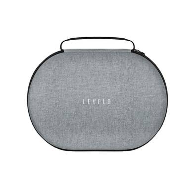 Levelo Aura Full Protection Carrying Bag for Vision Pro with Snow Flakes Cloth + EVA + Lycra Material, Multiple Pockets, Built-in Grip - Gray