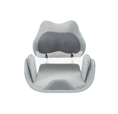 Porodo Lifestyle Lumbar Support Cushion Massager with Dual Airbag Compression, Therapeutic Heat, Kneading Function, Vibration Modes, 10-30 Minute Sessions - Gray