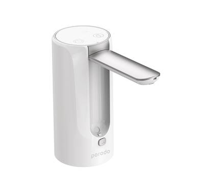 Porodo Lifestyle Portable Water Pump with 1200mAh Battery Capacity, 4W Rated Power, Rechargeable Battery, Digital Display, Compact & Portable - White