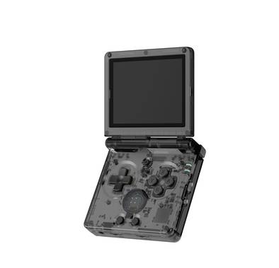 Green Lion GP Pro Fold Gaming Console with Dual-Core G31 MP2 GPU, Vibrating Motor, HDMI Output, Supports Up-to 512GB TF Card, 3.5 Inches IPS Screen, 640×480 Pixels Resolution, 3300mAh Battery, 8 Hours Working Time - Black Transparent