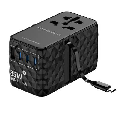 Powerology Universal Adapter 85W Super Charger with Type-...
