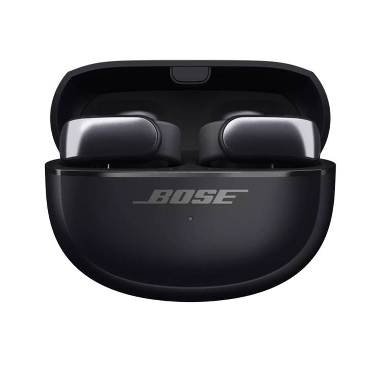 Bose Ultra Open Earbuds with Up to 7 Hours Playtime, Bluetooth 5.3, Multipoint Connectivity, Open-Ear Design, IPX4 Water Resistant - Black
