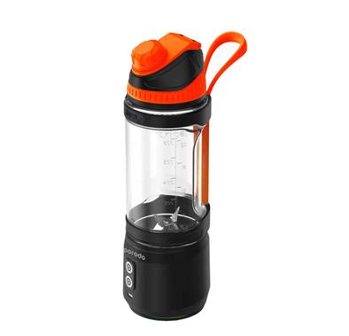 Porodo Lifestyle Dual Spin Clockwise & Reverse Portable Blender with 700mL Jar Capacity, 2000mAh x3 Battery Capacity, Stainless Steel Blades & ABS Material, 3 Hours Charging Time, 240W Power - Black