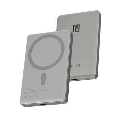 Levelo Retro 10000mAh Magsafe, Aluminum Power Bank, TYPE C Input & Output, 15W Wireless Output - Natural Titanium 