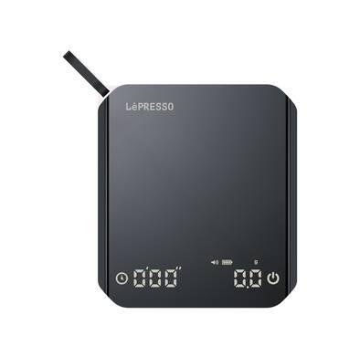 LePresso Digital Coffee Scale with Timer, Tare Function, Non-slip Platform, Auto Shut-off, Precise Measurement, 800mAh Battery Capacity, 10 Hours Working Time - Black