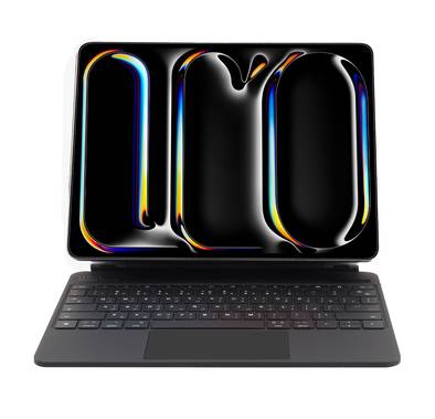 Levelo AeroBoard Saffanio Leather Wireless Keyboard for iPad Pro 13" 2024 , Premium Stainless Steel Shaft, 300 Hours Standby Time, 10 meters Connection Distance, 500mAh - Black