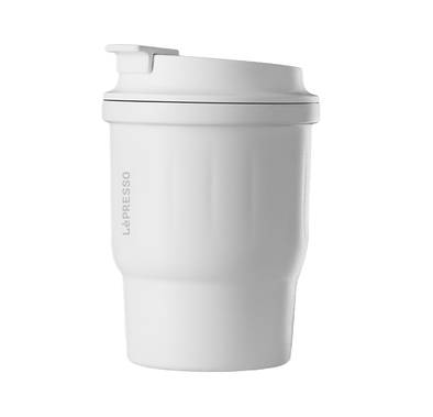  Lepresso Insulated Tumbler Hot & Cold Drinks, Portable, BPA Free, Travel Coffee Mug Stainless Steel for Home, Office & Outdoor Works, Keep Warm for 8 Hours - White
