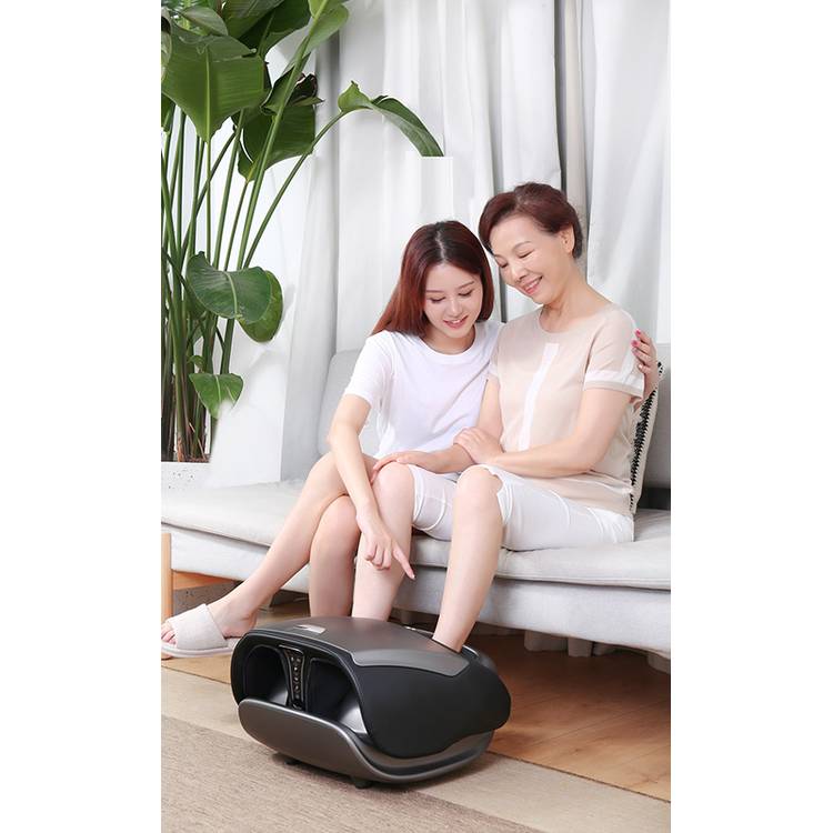 Porodo Lifestyle Foot & Calf Massager with Heat & Air-Wave Pulses, Multiple Massage Modes, 55W Rated Power, Multi-Directional, 3 Intensity Levels, Stress Reduction - Gray