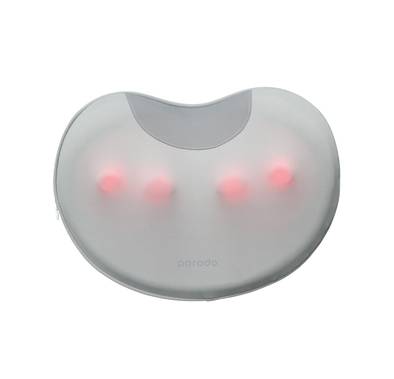 Porodo Lifestyle Portable Lumbar Massaging Cushion with Heat & Air-Wave Pulses, Multiple Massage Modes, 2600mAh Battery, 15 Minutes Auto Timer, 150 Minutes Working Time - Gray