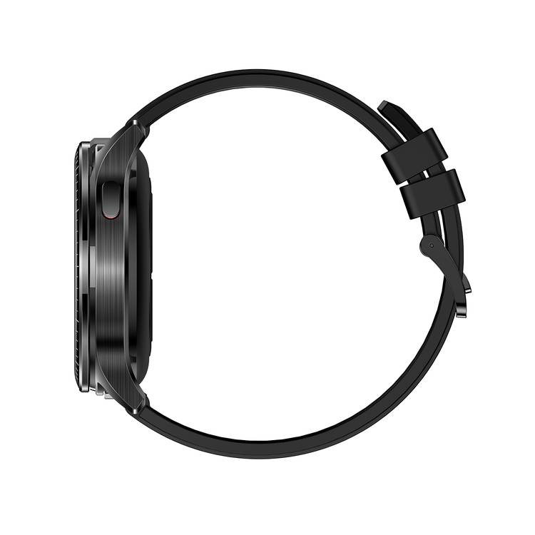 Porodo Pulse Smart Watch with Wireless Earbuds, Leather & Silicone Straps, Android 5.0 and iOS 10.0 and Above - Black