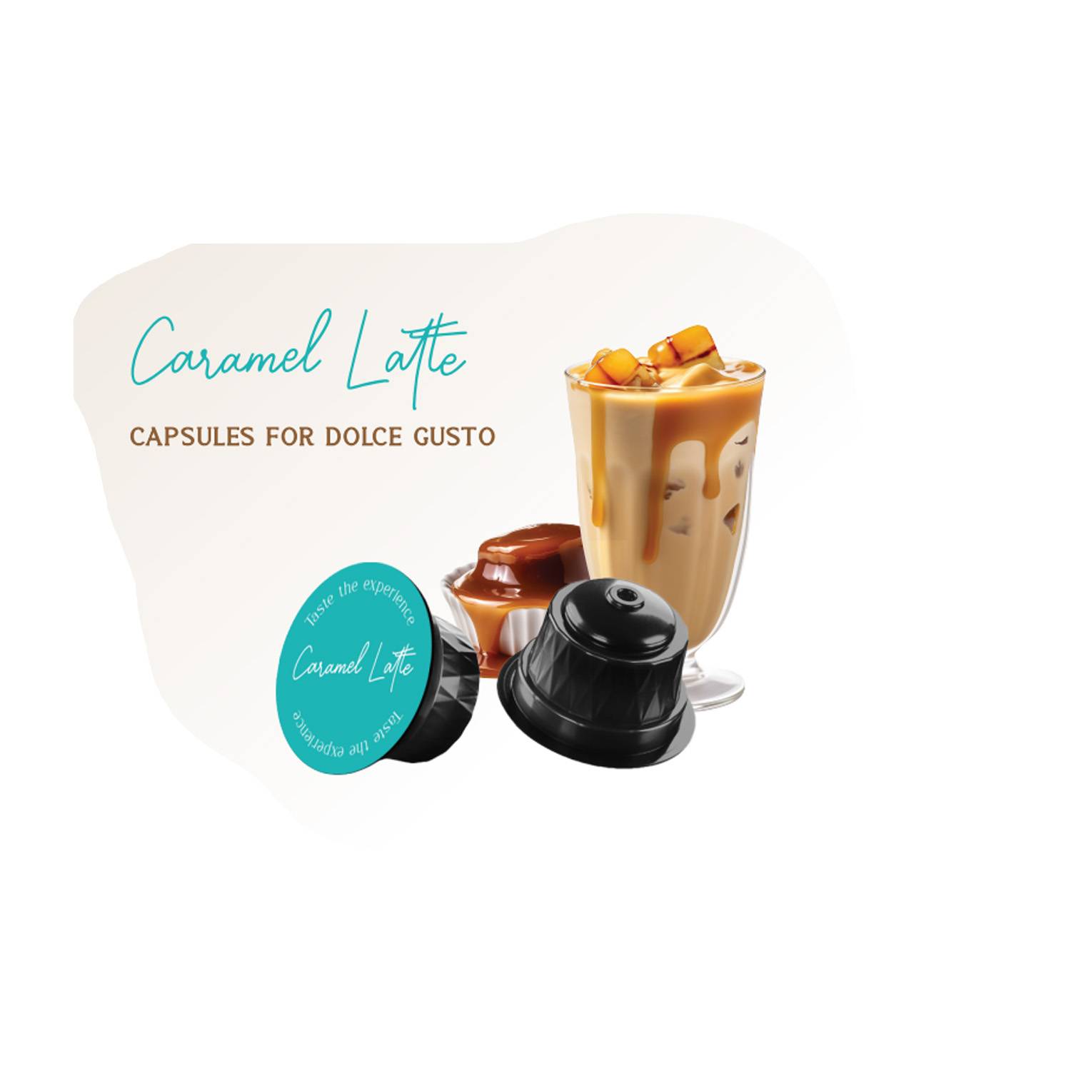 Buy The Lepresso capsule for Dolce Gusto 16pc Caramel Latte in UAE 0 trans fat cholesterol LPCDGCRL