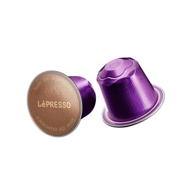 LePresso Aluminum Capsules for Nespresso with 10-Level Coffee Intensity, 60% Arabica 40% Robusta, 	 Deep & Robust, Dark Roast Level, 10 Capsules Included - Cobalt Violet