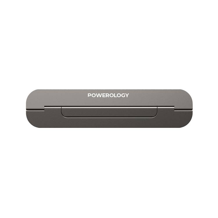 Powerology Foldable and Portable Laptop Stand, 3mm Ultra-Slim Design, Up to 15" Device Compatibility - Gray