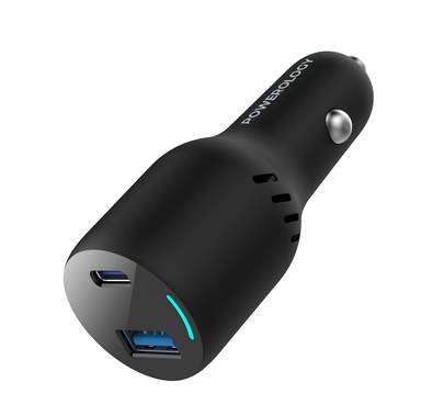 Powerology Dual Ports Car Charger 65W PD, QC18W, Cooling ...