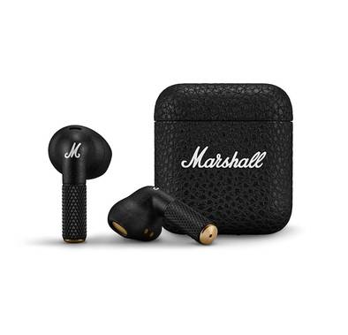 Marshall Minor IV Wireless Earbuds with Active Noise Cancellation, Waterproof, 12mm Driver Size, Bluetooth Version 5.3, Up to 30 Hours Playtime, Touch Control- Black