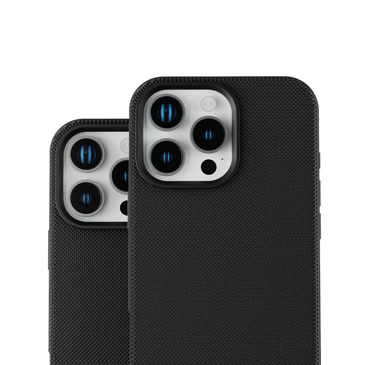 Levelo Cuir Two Tone Leather Case For iPhone 16 Pro Max, Durable, Compact Design, MagSafe Compatible, Hybrid Case, Impact-Resistant Corners , Aluminum Bumper Finish, High Quality Material - Black