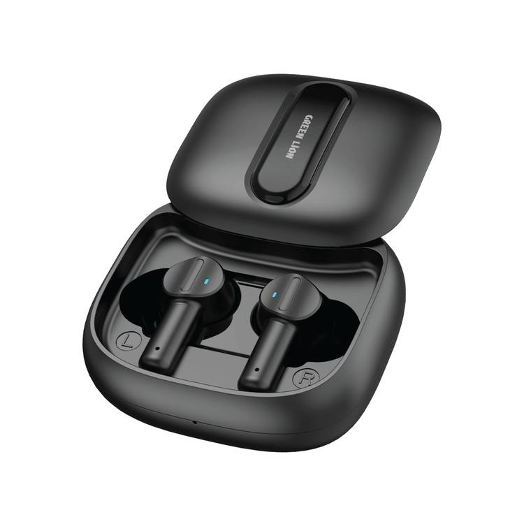 Green Lion Harmonic True Wireless Earbuds with IPX4 Water Resistance, Bluetooth Version 5.3, Multi-Function Touch, 4.5 Hours Talking Time, 4 Hours Playtime, ENC Noise Reduction - Black