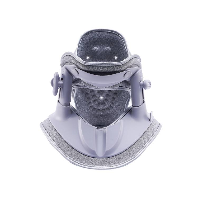 Green Lion Neck Support Device with Adjustable Traction, 100% Cotton Lining, Breathable & Comfortable, Neck Muscle Stretch, Inflation Control, Customizable Fit - Gray