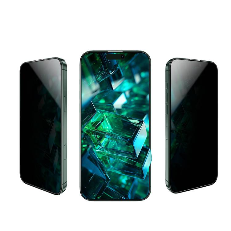 Green Lion 9H Steve Privacy Full Glass Screen Protector for iPhone 16 Plus, Anti-Scratch, Side View Blocking, Highly Responsive, Grease Resistance,  Anti-Fingerprint - Black    