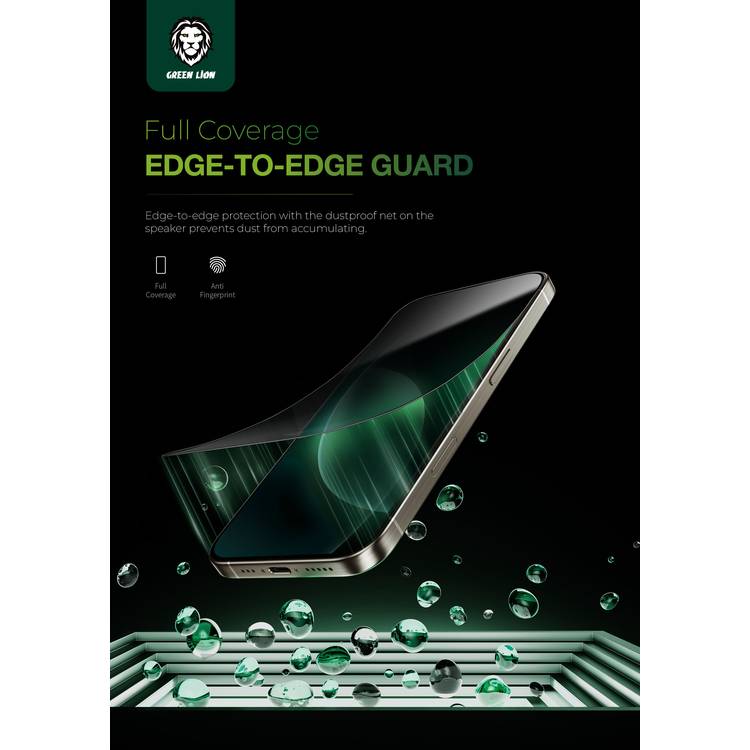 Green Lion 9H Steve Privacy Full Glass Screen Protector for iPhone 16 Plus, Anti-Scratch, Side View Blocking, Highly Responsive, Grease Resistance,  Anti-Fingerprint - Black    
