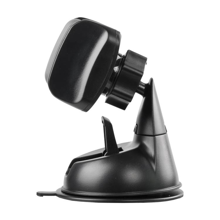 Porodo Universal Phone Mount with Adjustable Clamp, Strong Suction Base, 360° Rotation, Up to 6.5'' Devices Compatibility, One-Hand Operation, Vertical and Horizontal Phone Positioning - Black 