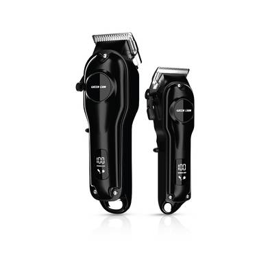 Green Lion ProClip Duo 7-in-1 Hair Trimmer with LED Digital Display, Ergonomics & Low Noise Design, Type-C Charging Port, 150 Minutes Big Clipper Operating Time, 120 Minutes Small Clipper Operating Time, Metallic Surface - Black