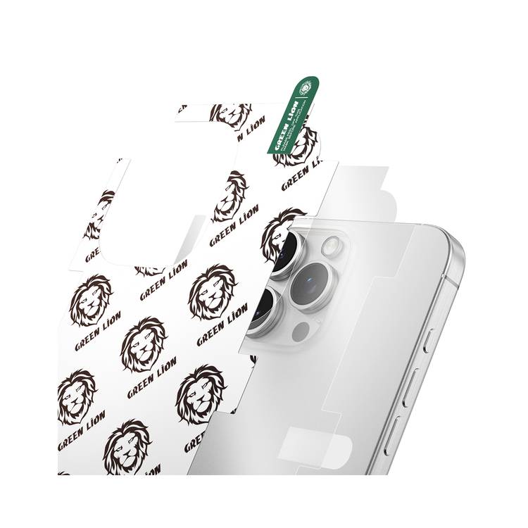 Green Lion 4-in-1 Defender Pack for iPhone 16 Pro, Anti-Shock Case, Nano HD Full Protection, Camera Lens Film, 3D Pet HD Glass - Clear Color
