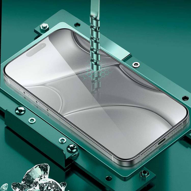 Green Lion 4-in-1 Defender Pack for iPhone 16 Pro, Anti-Shock Case, Nano HD Full Protection, Camera Lens Film, 3D Pet HD Glass - Clear Color