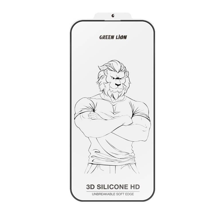 Green Lion 3D Silicone Plus High Definition Edge Glass for iPhone 16, Anti Fingerprint, Highly Responsive, Anti Scratch, Grease Resistance - Clear