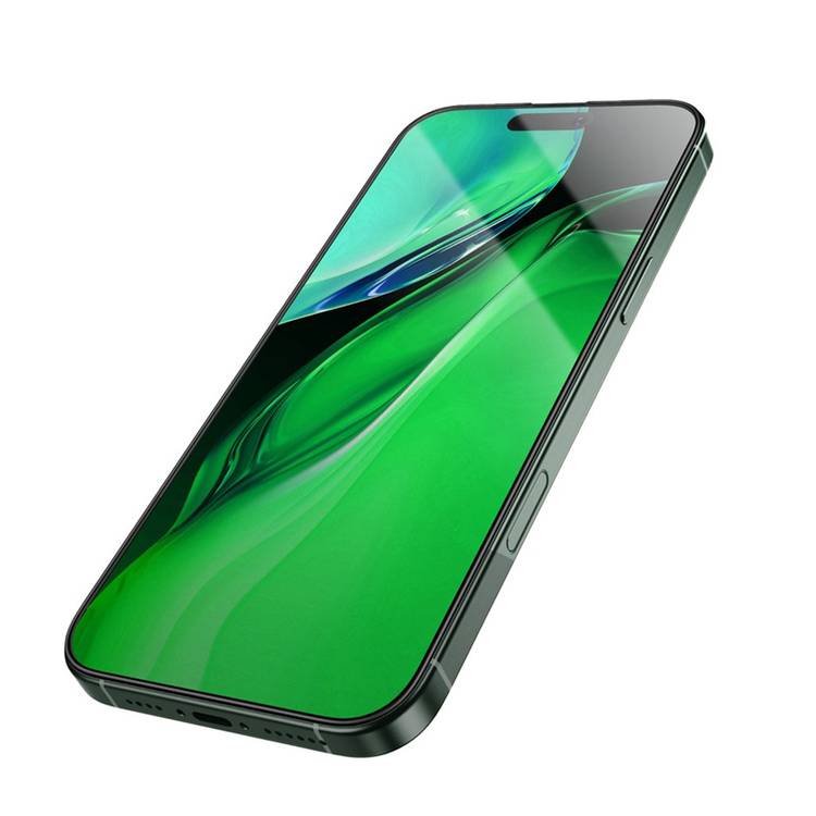 Green Lion 3D Silicone Plus High Definition Edge Glass for iPhone 16, Anti Fingerprint, Highly Responsive, Anti Scratch, Grease Resistance - Clear