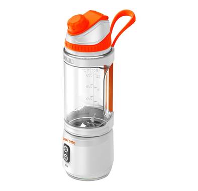 Porodo Lifestyle Dual Spin Clockwise & Reverse Portable Blender with 700mL Jar Capacity, 2000mAh x3 Battery Capacity, Stainless Steel Blades & ABS Material, 3 Hours Charging Time, 240W Power - White