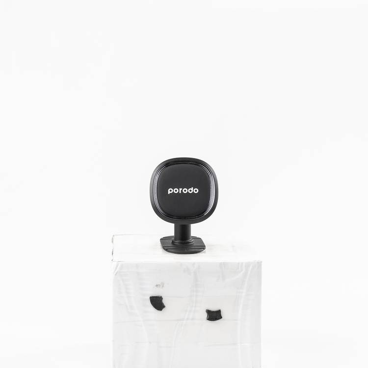 Porodo Universal Dual Mode Magnetic Phone Mount with Rotating Ball Joint, Strong Magnetic Hold, One-Hand Operation, Portable & Ultra Compact Design - Black