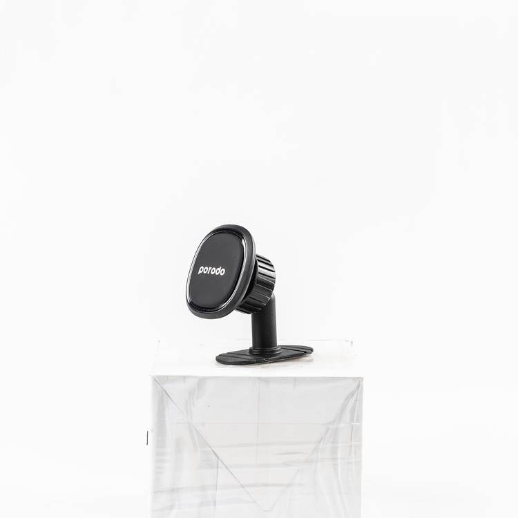Porodo Universal Dual Mode Magnetic Phone Mount with Rotating Ball Joint, Strong Magnetic Hold, One-Hand Operation, Portable & Ultra Compact Design - Black