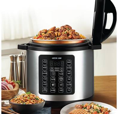 Buy Green Lion 6L Electric Pressure Cooker in UAE 14 Cooking Modes Black Color GNEPCOKR6LBK
