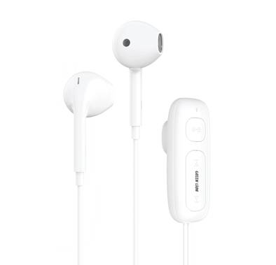 Green Lion Clip Tune Wireless Earphones with Creative Clip-On Design, Up to 11 Hours Working Time, 14.2mm Speaker, Control Buttons, 60 Hours Standby, Comfortable to Wear, USB-C Charging Port - White