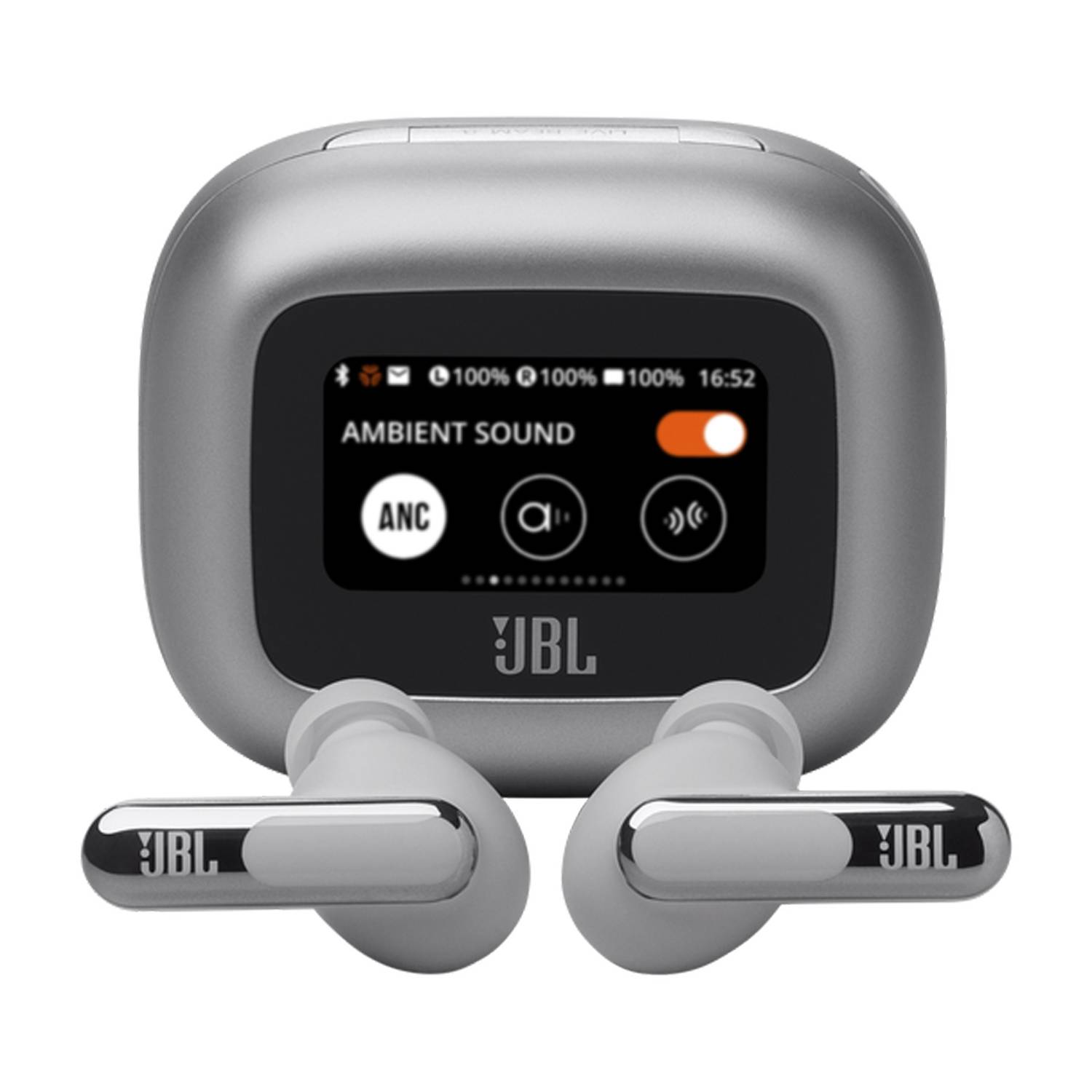 JBL Live Beam 3 True Wireless In Ear Earbuds with Display Mic in UAE Wireless Charge Silver JBLLIVEBEAM3SIL