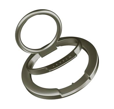 Levelo Luccio 2-in-1 Phone Ring Holder with Strong N52 Magnet, 3500Gs Magnetic Force, Durable Aluminum Alloy Materials - Titanium