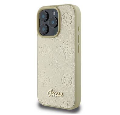 Guess Peony Hard Case for iPhone 16 Pro Max with Slim & Lightweight Design, Super Durable Materials, Comfortable Grip, Drop Protection - Gold