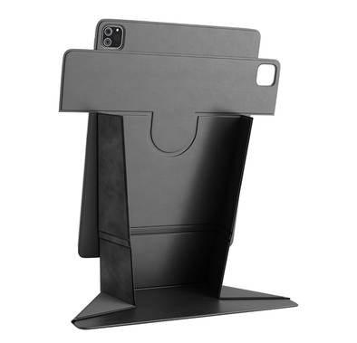 Levelo Elegante Folio Case for iPad Pro 13" 2022, 360° Rotation, Multi Fold, PU Leather, Stain Resistant - Black