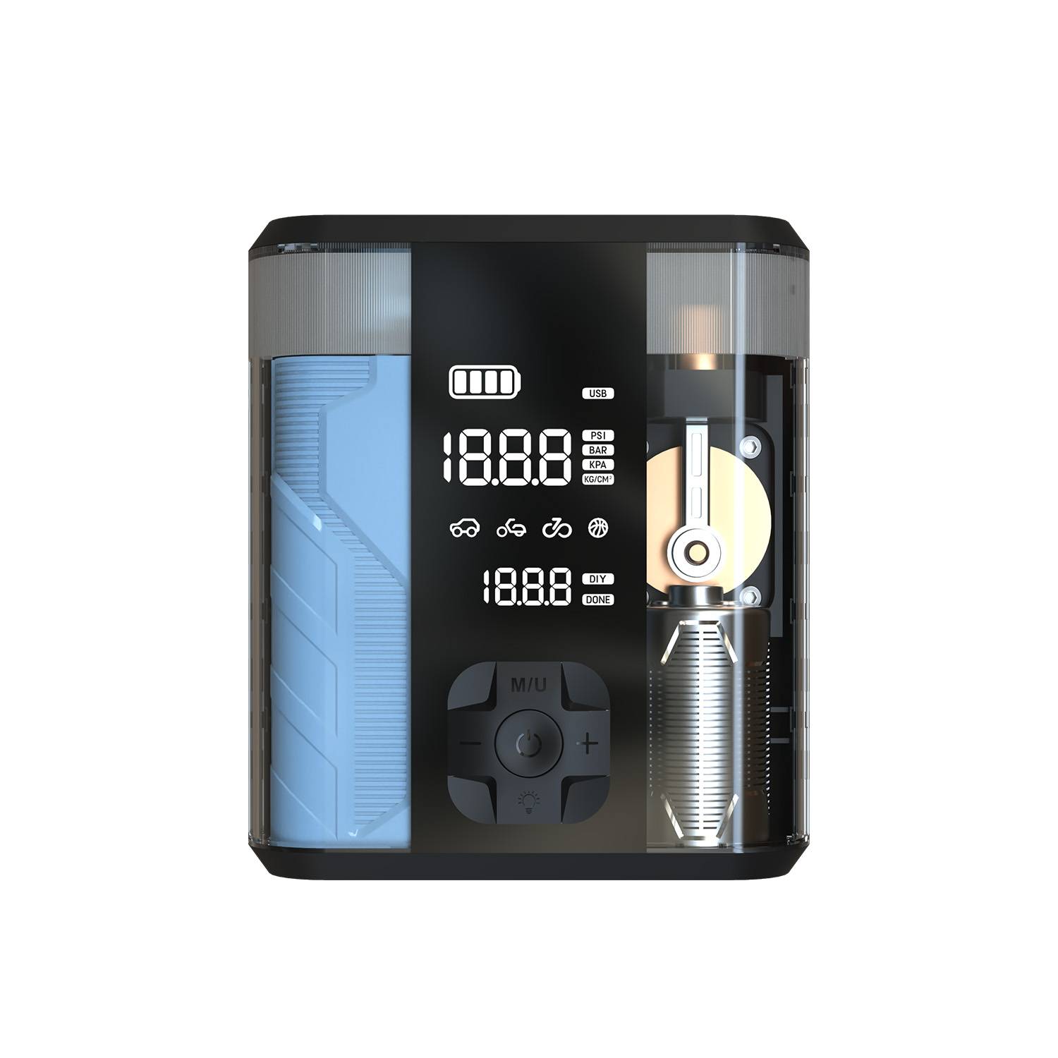Powerology Multi-Functional Jump Start Air Compressor in UAE | PD 20W -  Clear | (PPBCHA47-TP)