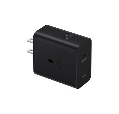 Samsung 50W PD Power Adapter with 5A USB-C to USB-C Cable, 2-PIN EU, Short-Circuit Protection for Safe Charging, Super Fast Charging 2.0 - Black