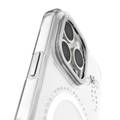 جراب Levelo Butterfly Magsafe لهاتف iPhone 16 Pro بلمسة نهائية من الكريستال الفاخر، ومواد TPU فائقة الرقة، وكريستالات سواروفسكي، وتقنية Clearview، ومغناطيس Magsafe قوي - شفاف