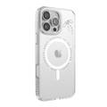 جراب Levelo Butterfly Magsafe لهاتف iPhone 16 Pro بلمسة نهائية من الكريستال الفاخر، ومواد TPU فائقة الرقة، وكريستالات سواروفسكي، وتقنية Clearview، ومغناطيس Magsafe قوي - شفاف