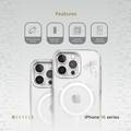 جراب Levelo Butterfly Magsafe لهاتف iPhone 16 Pro بلمسة نهائية من الكريستال الفاخر، ومواد TPU فائقة الرقة، وكريستالات سواروفسكي، وتقنية Clearview، ومغناطيس Magsafe قوي - شفاف