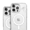 جراب Levelo Butterfly Magsafe لهاتف iPhone 16 Pro بلمسة نهائية من الكريستال الفاخر، ومواد TPU فائقة الرقة، وكريستالات سواروفسكي، وتقنية Clearview، ومغناطيس Magsafe قوي - شفاف